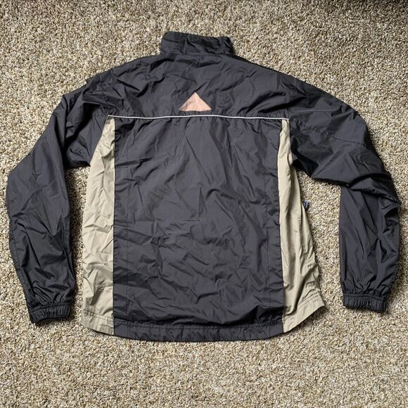 Women’s Size Large Equestrian Jacket Mountain Horse Windbreaker Black Tan Vented - Picture 2 of 12